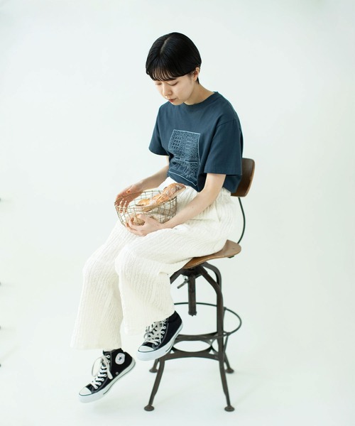 PAR ICI（パーリッシィ）の「【WEB別注カラー】ストライプ刺繍 easyパンツ(セットアップ対応)（その他パンツ・レディース・ホワイト/チェック/ブラック・FREE）」の5枚目の写真