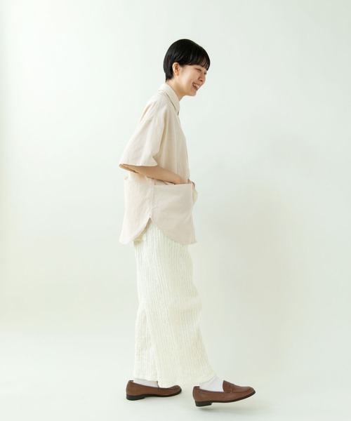 PAR ICI（パーリッシィ）の「【WEB別注カラー】ストライプ刺繍 easyパンツ(セットアップ対応)（その他パンツ・レディース・ホワイト/チェック/ブラック・FREE）」の22枚目の写真