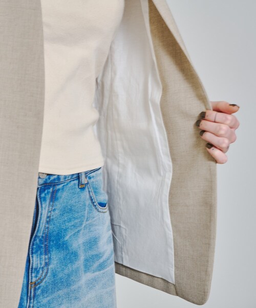 セール】【スタイリスト福田麻琴さんコラボ】ノーカラージャケット