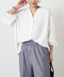 Jena espace merveilleux | 【すっきりブラウス】リネンライクスキッパーブラウス(シャツ/ブラウス)