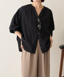 Jena espace merveilleux | 【SNSで話題／すっきりブラウス】リネンライクスキッパーブラウス(シャツ/ブラウス)