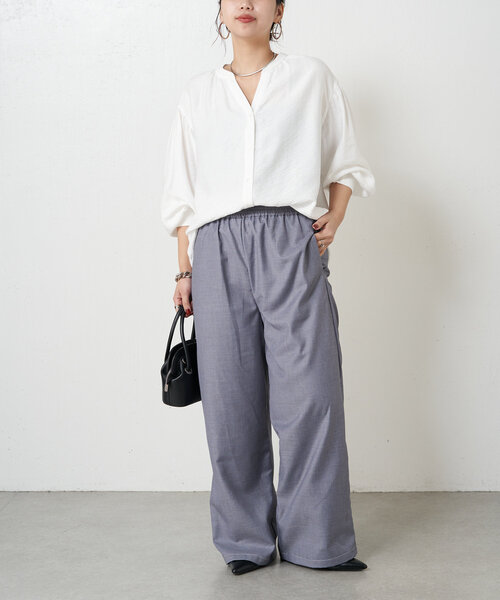 Jena espace merveilleux（ジェナ　エスパスメルヴェイユ）の「【SNSで話題／すっきりブラウス】リネンライクスキッパーブラウス（シャツ/ブラウス・レディース・イエロー/ブラック/オフホワイト・FREE）」の4枚目の写真