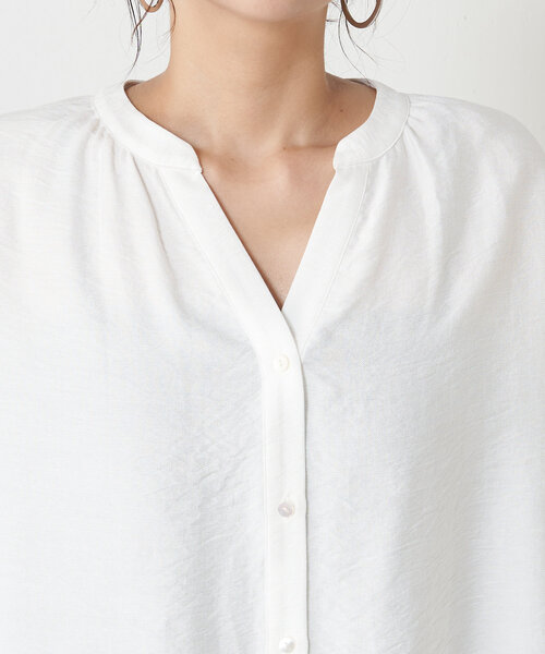 Jena espace merveilleux（ジェナ　エスパスメルヴェイユ）の「【SNSで話題／すっきりブラウス】リネンライクスキッパーブラウス（シャツ/ブラウス・レディース・イエロー/ブラック/オフホワイト・FREE）」の16枚目の写真