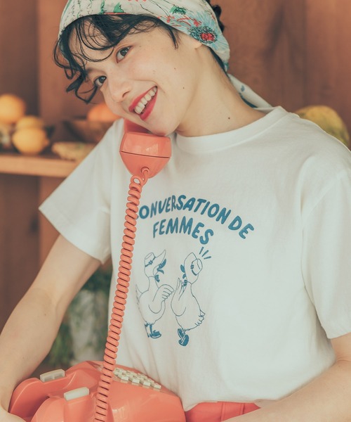 アヒルの会議プリント ミニTシャツ（Tシャツ/カットソー