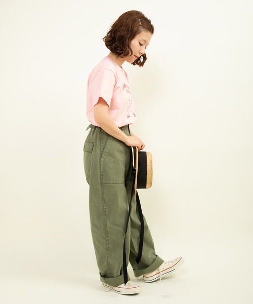 CHILD WOMAN（チャイルドウーマン）の「アヒルの会議プリント ミニＴシャツ（Tシャツ/カットソー・レディース・アイボリー/ピンク/ブルー/イエロー/グレー・FREE）」の16枚目の写真