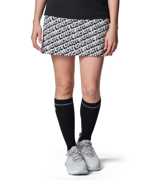 UNDER ARMOUR(アンダーアーマー)の「UAドライブ スラッシュ ロゴ スカート(ゴルフ/レディース)(スカート・レディース・ホワイト・L/M/XL/S)」の1枚目の写真