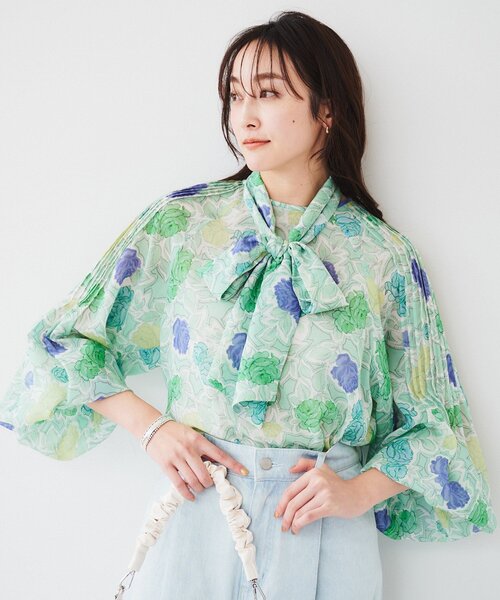 専用です⚠︎self portrait フラワープリント プリーツ トップス セール】【セットアップ可能】オールドフラワー プリント