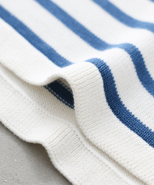 n'OrLABEL（ノアールレーベル）の「『パネルボーダーニットポロ』（ポロシャツ・レディース・モカ/ブルー/ブラック・FREE）」の22枚目の写真