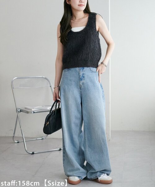 DISCOAT（ディスコート）の「ロープベルトライトデニムワイドパンツ（デニムパンツ・レディース・サックスブルー・SMALL/MEDIUM/LARGE）」の17枚目の写真