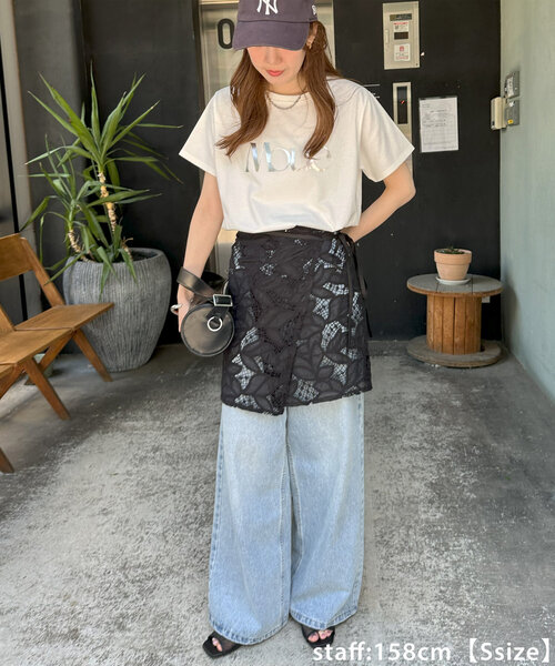 DISCOAT（ディスコート）の「ロープベルトライトデニムワイドパンツ（デニムパンツ・レディース・サックスブルー・SMALL/MEDIUM/LARGE）」の15枚目の写真