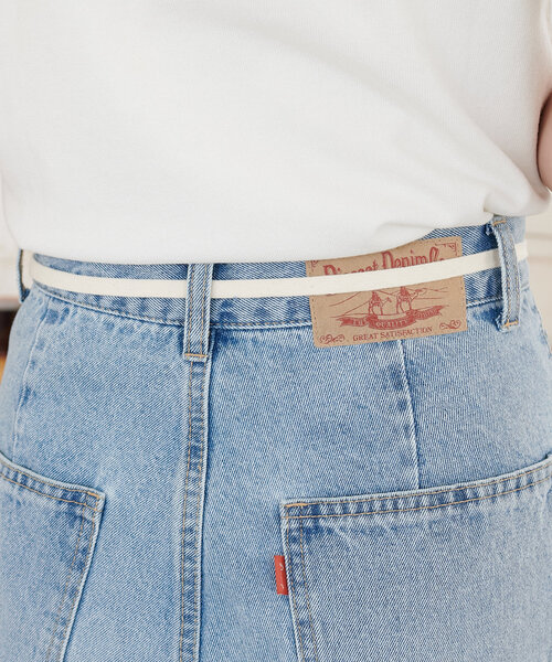 DISCOAT（ディスコート）の「ロープベルトライトデニムワイドパンツ（デニムパンツ・レディース・サックスブルー・SMALL/MEDIUM/LARGE）」の13枚目の写真