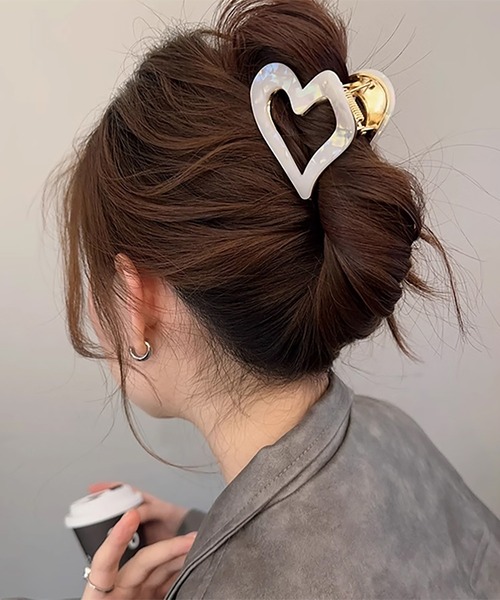 セール】ハート型ヘアクリップ（バレッタ/ヘアクリップ