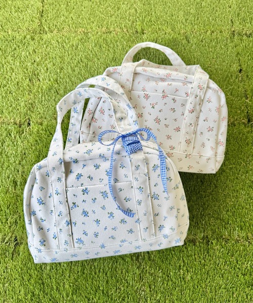セール】小花柄キャンバスボストンバッグ（ボストンバッグ