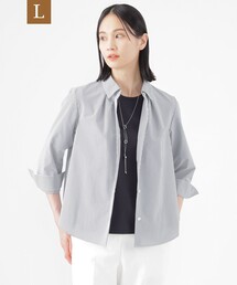 TRANS WORK（トランスワーク）の「【L】【接触冷感】【UV対策】【ウォッシャブル】ファンクションタイプライターストライプシャツブラウス（シャツ/ブラウス）」