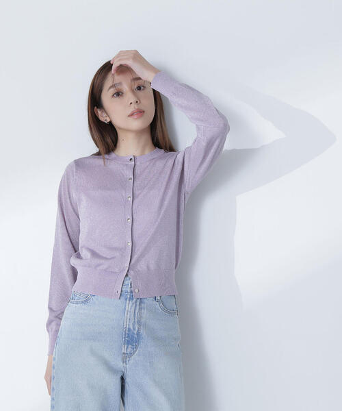 NATURAL BEAUTY BASIC(ナチュラルビューティーベーシック)の「◇ラメシアーベーシックカーディガン(カーディガン/ボレロ・レディース・グレー/ラベンダー/ベージュ/チャコールグレー・FREE)」の22枚目の写真