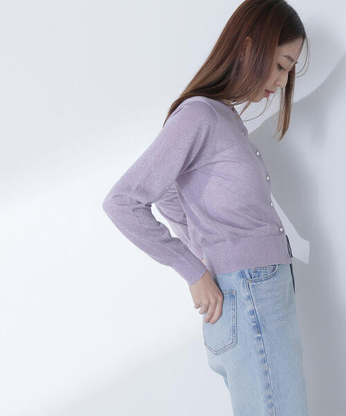 NATURAL BEAUTY BASIC(ナチュラルビューティーベーシック)の「◇ラメシアーベーシックカーディガン(カーディガン/ボレロ・レディース・グレー/ラベンダー/ベージュ/チャコールグレー・FREE)」の20枚目の写真