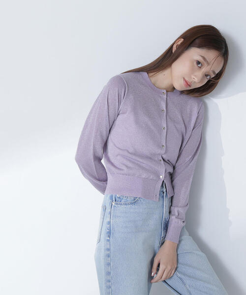 NATURAL BEAUTY BASIC(ナチュラルビューティーベーシック)の「◇ラメシアーベーシックカーディガン(カーディガン/ボレロ・レディース・グレー/ラベンダー/ベージュ/チャコールグレー・FREE)」の18枚目の写真