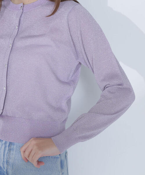 NATURAL BEAUTY BASIC(ナチュラルビューティーベーシック)の「◇ラメシアーベーシックカーディガン(カーディガン/ボレロ・レディース・グレー/ラベンダー/ベージュ/チャコールグレー・FREE)」の12枚目の写真