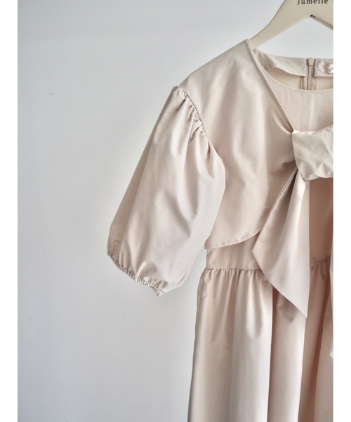 JUMELLE(ジュメロ)の「Ribbon shirt onepiece(ワンピース・レディース・ブルー/ベージュ・SMALL/MEDIUM)」の4枚目の写真