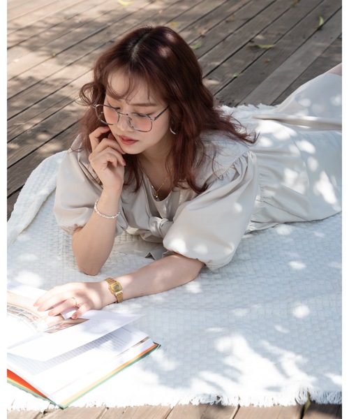 JUMELLE(ジュメロ)の「Ribbon shirt onepiece(ワンピース・レディース・ブルー/ベージュ・SMALL/MEDIUM)」の18枚目の写真