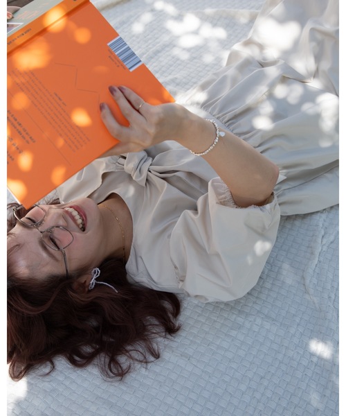 JUMELLE(ジュメロ)の「Ribbon shirt onepiece(ワンピース・レディース・ブルー/ベージュ・SMALL/MEDIUM)」の21枚目の写真