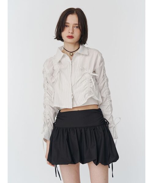 jouetie（ジュエティ）の「ギャザースリーブストライプシャツ（シャツ/ブラウス・レディース・ブルー/オフホワイト・MEDIUM）」の8枚目の写真