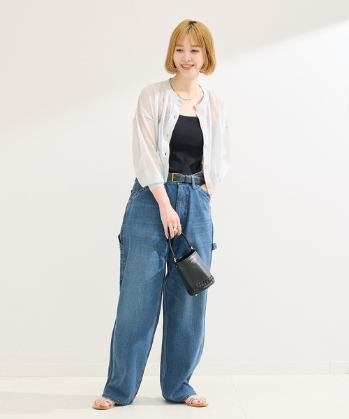 B.C STOCK（ベーセーストック）の「《追加2》手洗い可 / ショートクルーカーディガン（カーディガン/ボレロ・レディース・ネイビー/ピンク/チャコールグレー・FREE）」の5枚目の写真