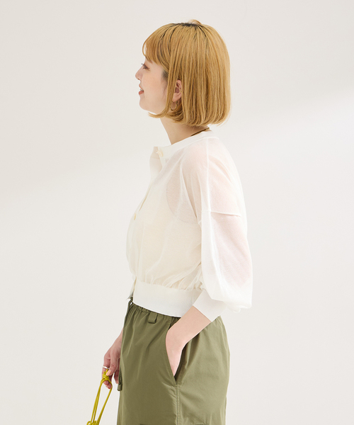 B.C STOCK（ベーセーストック）の「《追加2》手洗い可 / ショートクルーカーディガン（カーディガン/ボレロ・レディース・ネイビー/ピンク/チャコールグレー・FREE）」の18枚目の写真