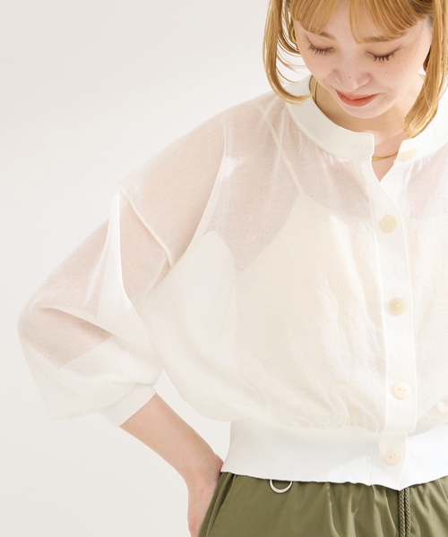 B.C STOCK（ベーセーストック）の「《追加2》手洗い可 / ショートクルーカーディガン（カーディガン/ボレロ・レディース・ネイビー/ピンク/チャコールグレー・FREE）」の20枚目の写真