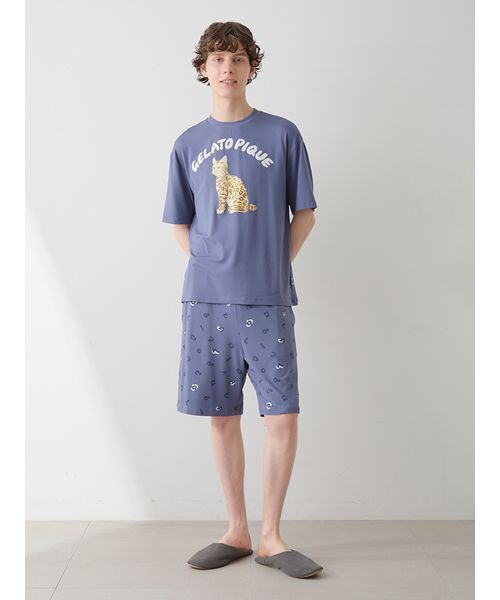 セール】【HOMME】キャットワンポイントTシャツ（ルームウェア
