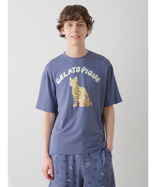 セール】【HOMME】キャットワンポイントTシャツ（ルームウェア