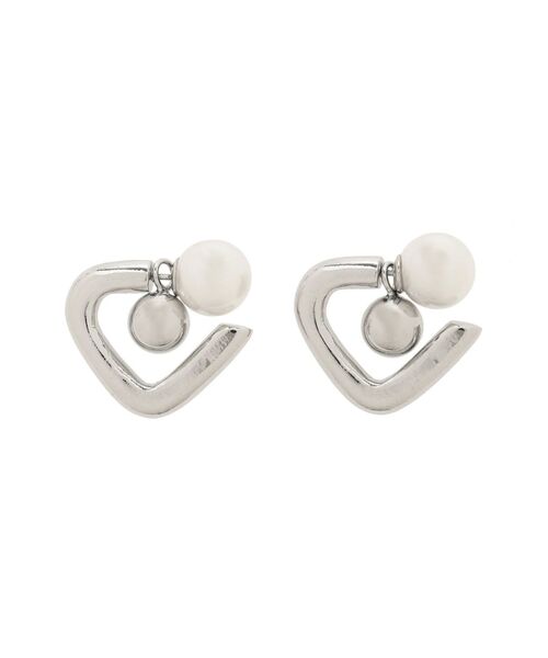 ELENDEEK（エレンディーク）の「3WAYトライアングルパールピアス（ピアス（両耳用）・レディース・ゴールド/シルバー・FREE）」の2枚目の写真