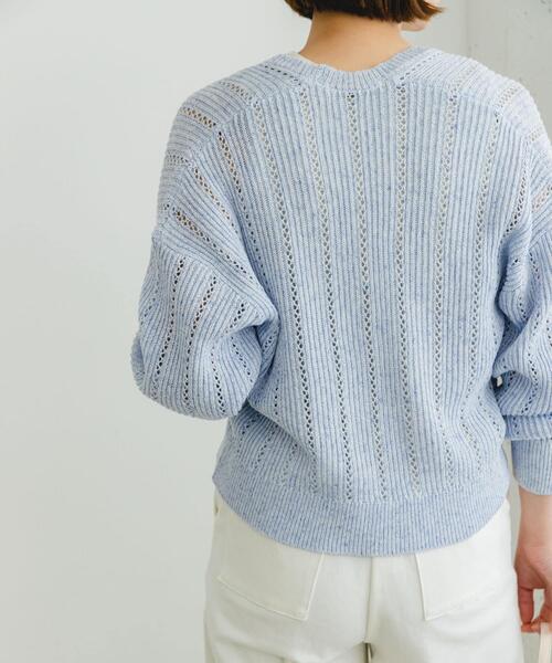 F by ROSSO(エフバイロッソ)の「F by ROSSO 透かし編みショートカーディガン(カーディガン/ボレロ・レディース・ライトグレー/ネイビー/ライトブルー・FREE)」の19枚目の写真