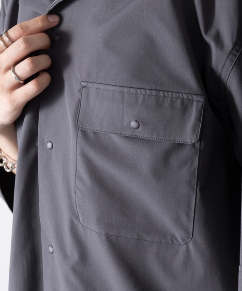 WILD THINGS（ワイルドシングス）の「【WILD THINGS】OPEN COLLAR POCKET SHIRT オープンカラーポケット付きシャツ WT25041AD（シャツ/ブラウス・メンズ・ブラック/グレー・S/M/L/XL）」の21枚目の写真