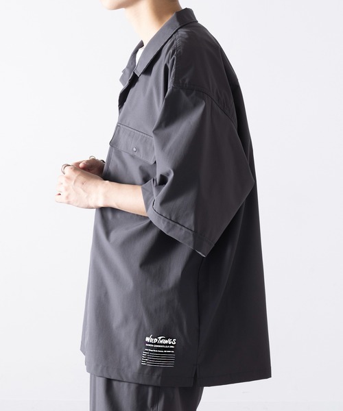 WILD THINGS(ワイルドシングス)の「【WILD THINGS】OPEN COLLAR POCKET SHIRT オープンカラーポケット付きシャツ WT25041AD(シャツ/ブラウス・メンズ・ブラック/グレー・S/M/L/XL)」の13枚目の写真
