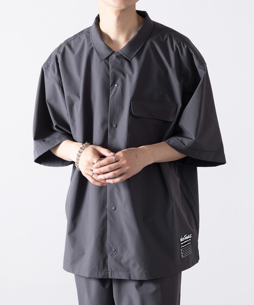 WILD THINGS(ワイルドシングス)の「【WILD THINGS】OPEN COLLAR POCKET SHIRT オープンカラーポケット付きシャツ WT25041AD(シャツ/ブラウス・メンズ・ブラック/グレー・S/M/L/XL)」の11枚目の写真