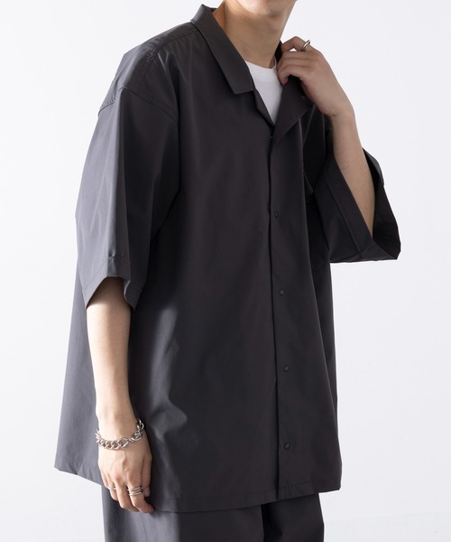 WILD THINGS(ワイルドシングス)の「【WILD THINGS】OPEN COLLAR POCKET SHIRT オープンカラーポケット付きシャツ WT25041AD(シャツ/ブラウス・メンズ・ブラック/グレー・S/M/L/XL)」の12枚目の写真