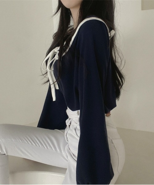 gossip!ロサンゼルス(ゴシップロサンゼルス)の「無地長袖ブラウス デイリー・カジュアル(シャツ/ブラウス・レディース・ホワイト/ブラック・FREE)」の11枚目の写真