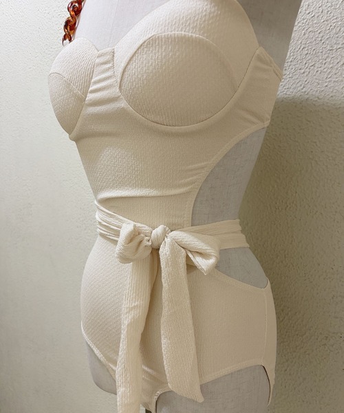 セール】水着 チェーン肩紐モノキニスイムウェア（水着