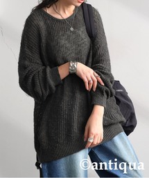 antiqua（アンティカ）の「スラブニットトップス（ニット/セーター）」