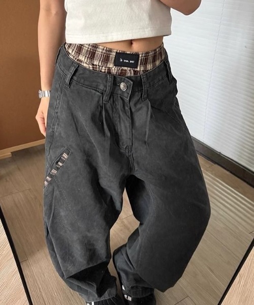 セール】チェック柄レイヤードインナーショートパンツ（その他