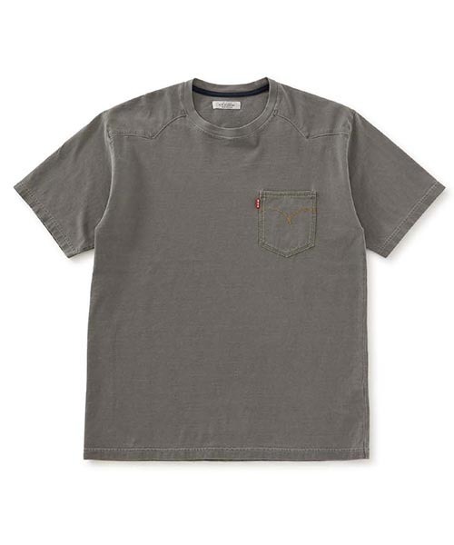 HOLLYWOOD RANCH MARKET(ハリウッドランチマーケット)の「ケミカルウォッシュ アメリカンヴィンテージ テンジク ウエスタンショートスリーブT(Tシャツ/カットソー・メンズ・チャコール・MEDIUM/SMALL/LARGE/X-LARGE)」の1枚目の写真