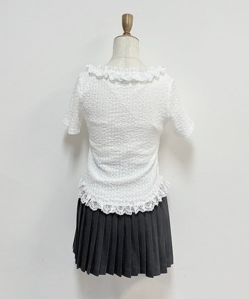 NOMAE（ノーマエ）の「レースフリルトップス（Tシャツ/カットソー・レディース・ライトブルー/ブラック/アイボリー/オフホワイト・FREE）」の10枚目の写真