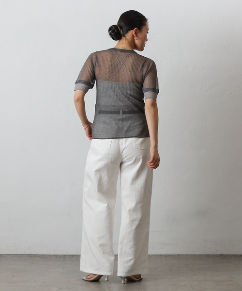 COLONY 2139(コロニートゥーワンスリーナイン)の「シアーリブニットトップス(Tシャツ/カットソー・レディース・ベージュ/グレー/ブラック・FREE)」の14枚目の写真