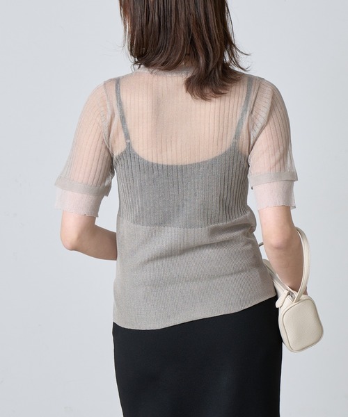 COLONY 2139(コロニートゥーワンスリーナイン)の「シアーリブニットトップス(Tシャツ/カットソー・レディース・ベージュ/グレー/ブラック・FREE)」の18枚目の写真