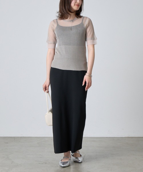 COLONY 2139(コロニートゥーワンスリーナイン)の「シアーリブニットトップス(Tシャツ/カットソー・レディース・ベージュ/グレー/ブラック・FREE)」の20枚目の写真