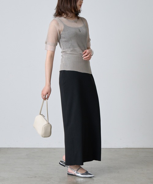 COLONY 2139(コロニートゥーワンスリーナイン)の「シアーリブニットトップス(Tシャツ/カットソー・レディース・ベージュ/グレー/ブラック・FREE)」の21枚目の写真