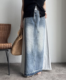 DouDou | 【WEB限定】スウェット切替デニムスカート(スカート)
