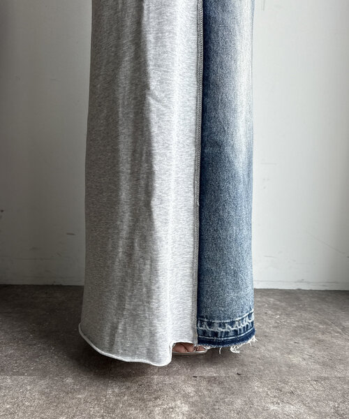 DouDou（ドゥドゥ）の「【WEB限定】スウェット切替デニムスカート（スカート・レディース・グレー・FREE）」の19枚目の写真