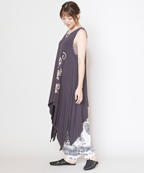 チャイハネ(チャイハネ)の「【チャイハネ】シファーロングタンクトップ(タンクトップ・レディース・ネイビー/カーキ/グレー・FREE)」の6枚目の写真